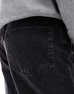 Pull&Bear Baggy Fit Denim Short In Black For Men -Pull&Bear Sales 208210023 3