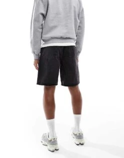Pull&Bear Baggy Fit Denim Short In Black For Men -Pull&Bear Sales 208210023 5