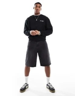 Pull&Bear Skater Fit Denim Short In Black For Men -Pull&Bear Sales 208210037 1 black 1