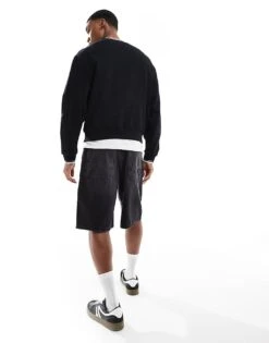 Pull&Bear Skater Fit Denim Short In Black For Men -Pull&Bear Sales 208210037 3