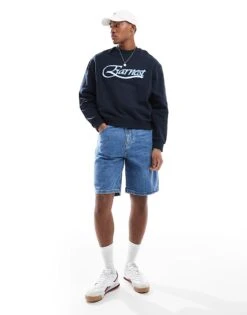 Pull&Bear Baggy Fit Denim Short In Mid Blue For Men 13 Pull&Bear Baggy Fit Denim Short In Mid Blue For Men -Pull&Bear Sales 208210050 1 blue 1