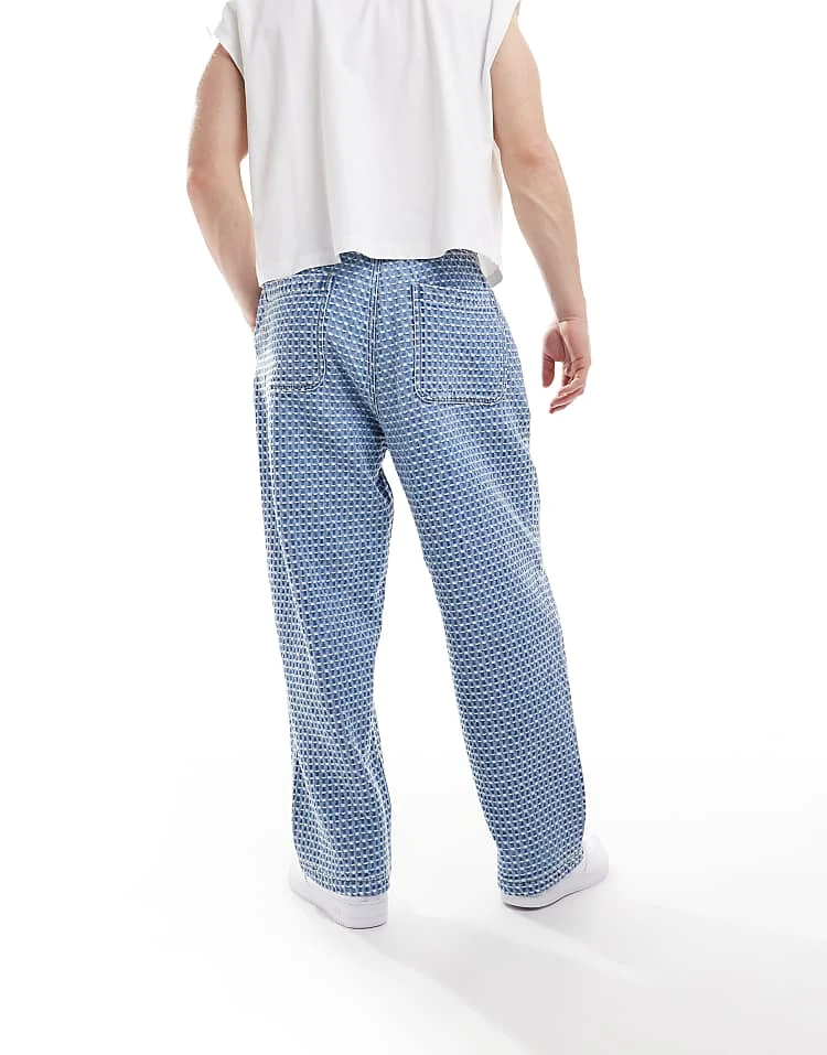 Pull&Bear Stitch Detail Jeans In Mid Blue For Men 6 Pull&Bear Stitch Detail Jeans In Mid Blue For Men - Image 4