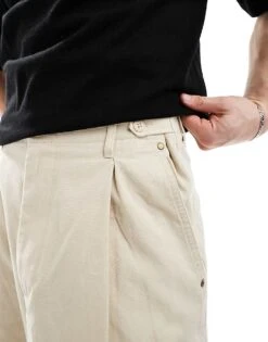 Pull&Bear Dart Detail Straight Leg Trousers In Ecru For Men White -Pull&Bear Sales 208268751 5