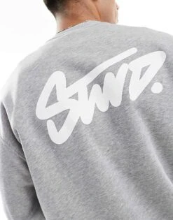 Pull&Bear STWD Sweatshirt In Grey For Men -Pull&Bear Sales 208268764 3