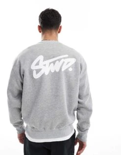 Pull&Bear STWD Sweatshirt In Grey For Men -Pull&Bear Sales 208268764 4