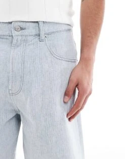 Pull&Bear Baggy Denim Shorts In Light Blue For Men 10 Pull&Bear Baggy Denim Shorts In Light Blue For Men -Pull&Bear Sales 208403749 3