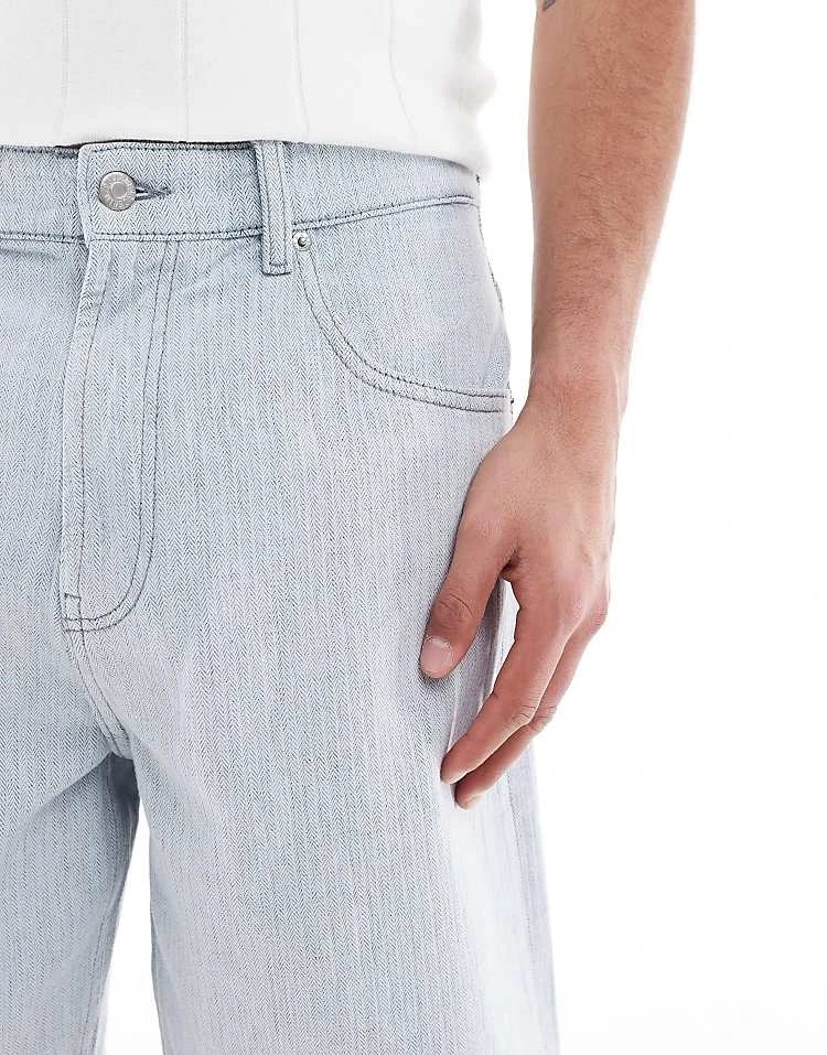 Pull&Bear Baggy Denim Shorts In Light Blue For Men 5 Pull&Bear Baggy Denim Shorts In Light Blue For Men - Image 3