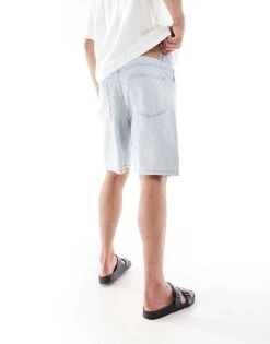 Pull&Bear Baggy Denim Shorts In Light Blue For Men 11 Pull&Bear Baggy Denim Shorts In Light Blue For Men -Pull&Bear Sales 208403749 4