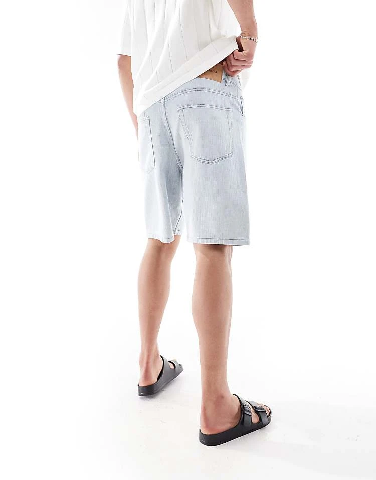 Pull&Bear Baggy Denim Shorts In Light Blue For Men 6 Pull&Bear Baggy Denim Shorts In Light Blue For Men - Image 4