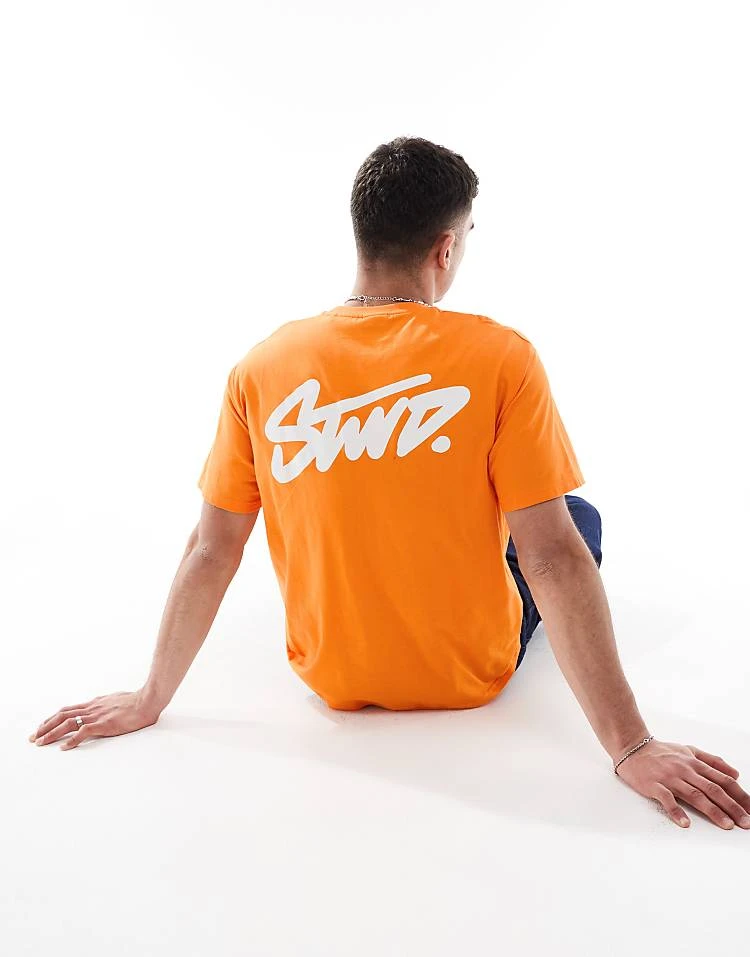 Pull&Bear STWD T-shirt In Orange For Men 3 Pull&Bear STWD T-shirt In Orange For Men
